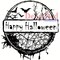 Deep Red Stamps Happy Halloween Rubber Cling Stamp 3 x 3.2 inches